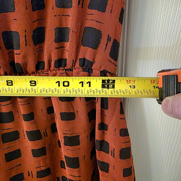 Black & Rust Color Checkered Dress - Picture 6 of 7